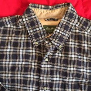 Eddie Bauer 100% Cotton Flannel Plaid Long Sleeve Shirt